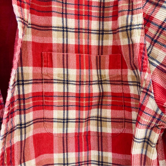 Abercrombie & Fitch Men's Vintage Y2K Big Shirt Plaid Large Red Thick Corduroy - Picture 8 of 12